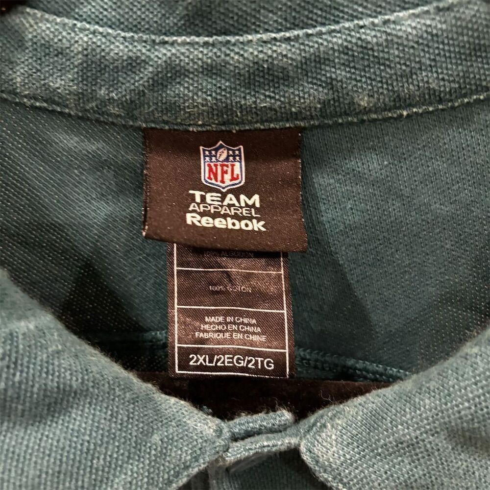 Vintage Reebok Philadelphia Eagles Men's 2XL Green Polo Shirt NFL Team Apparel - Picture 4 of 6